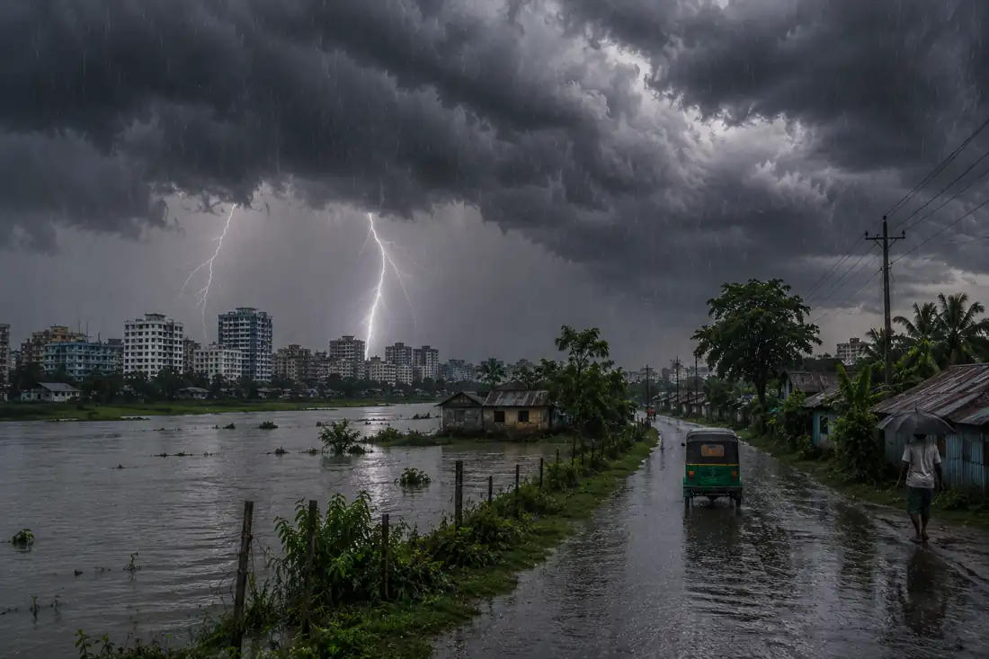 বাংলাদেশে বজ্রসহ বৃষ্টি ও বন্যার শঙ্কা